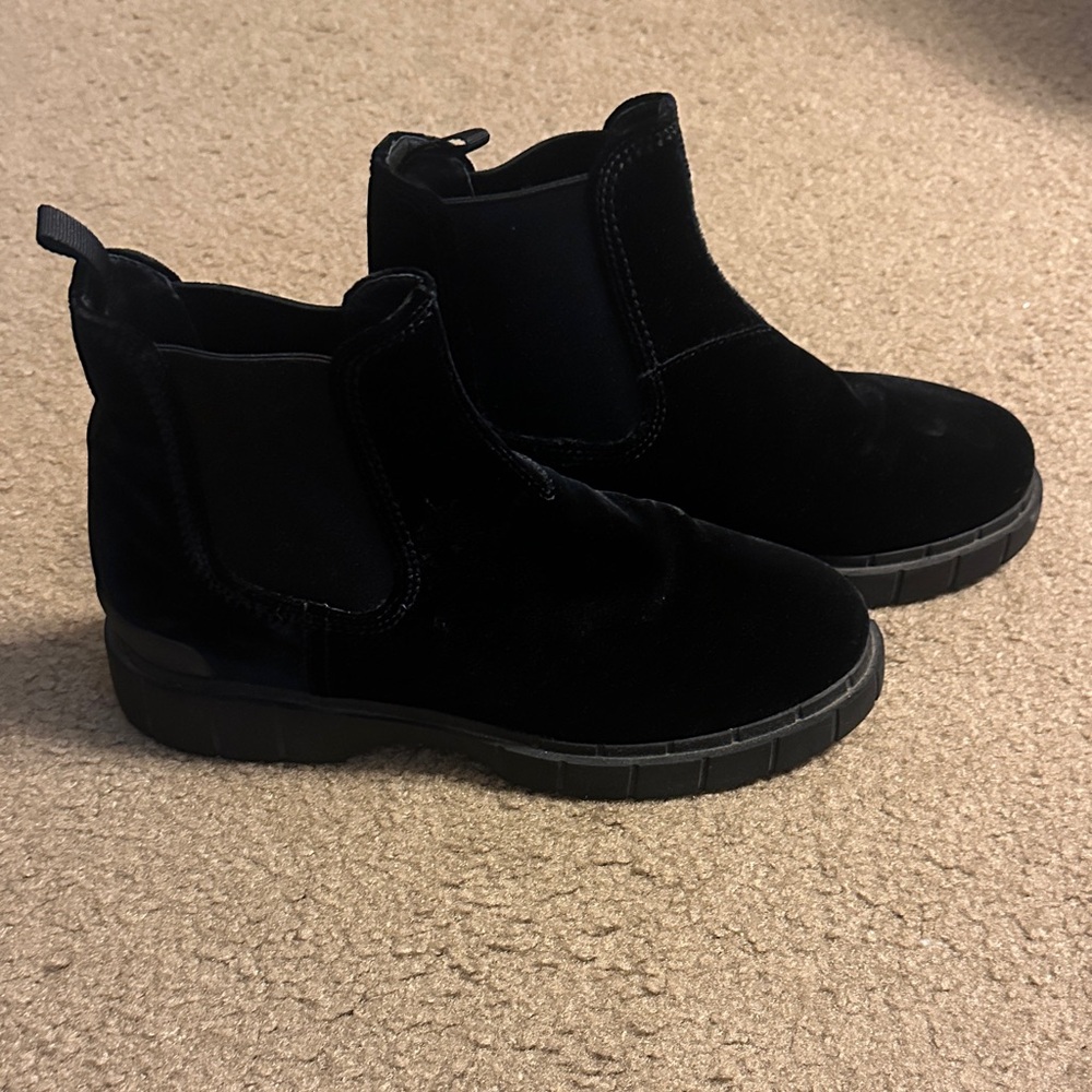 Black Velvet Ankle Boots